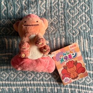 NWT 2016 Pokemon Center Vulpix Ditto Transform Plush Keychain Metamon